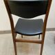 Set of 6 Scandinavian Skaï and teak wood chairs