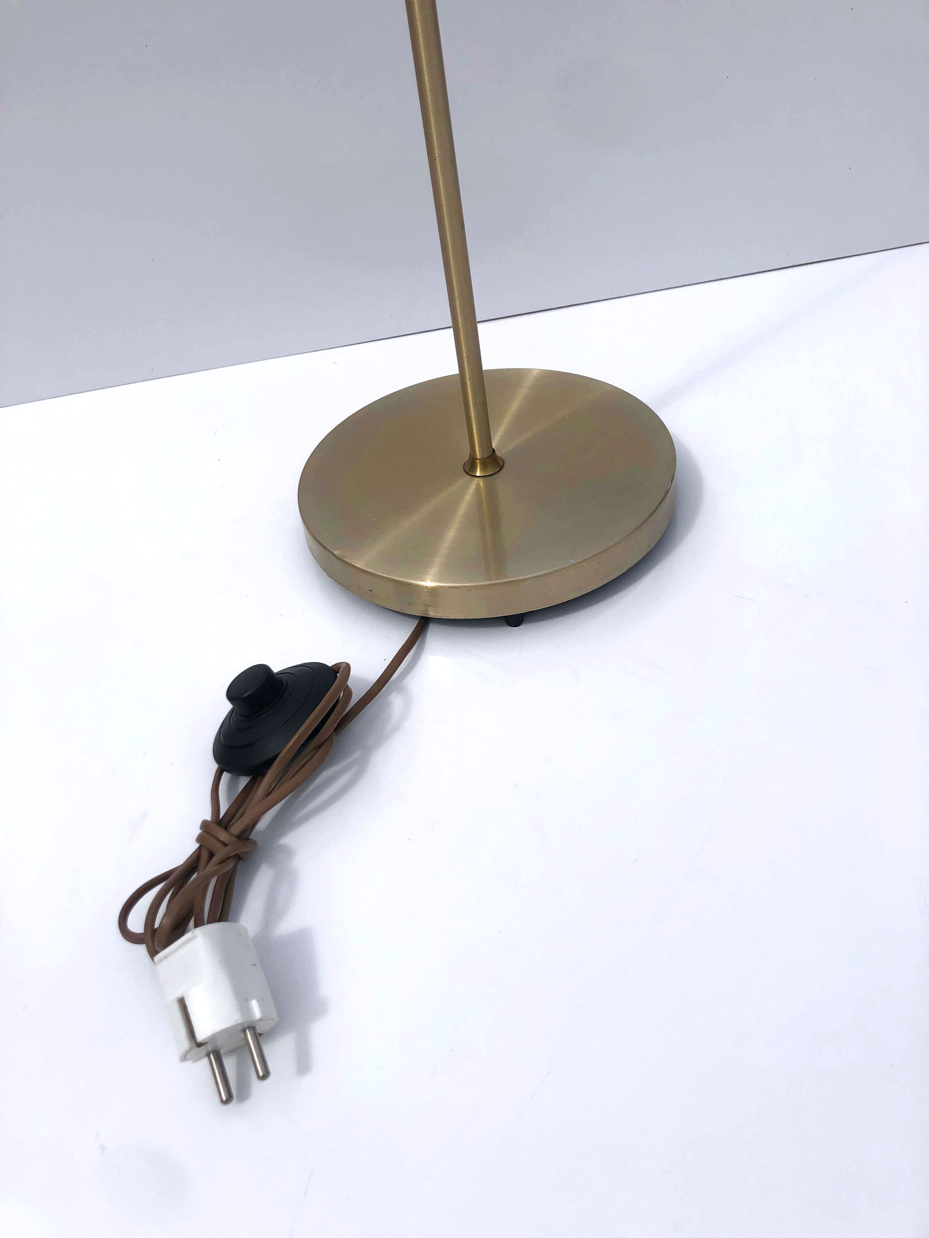 Vintage 20th Century Brass Spotlight Floor Lamp By NAFA, European Plug, 1960's
