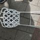 Antique garden furniture in solid wrought iron.