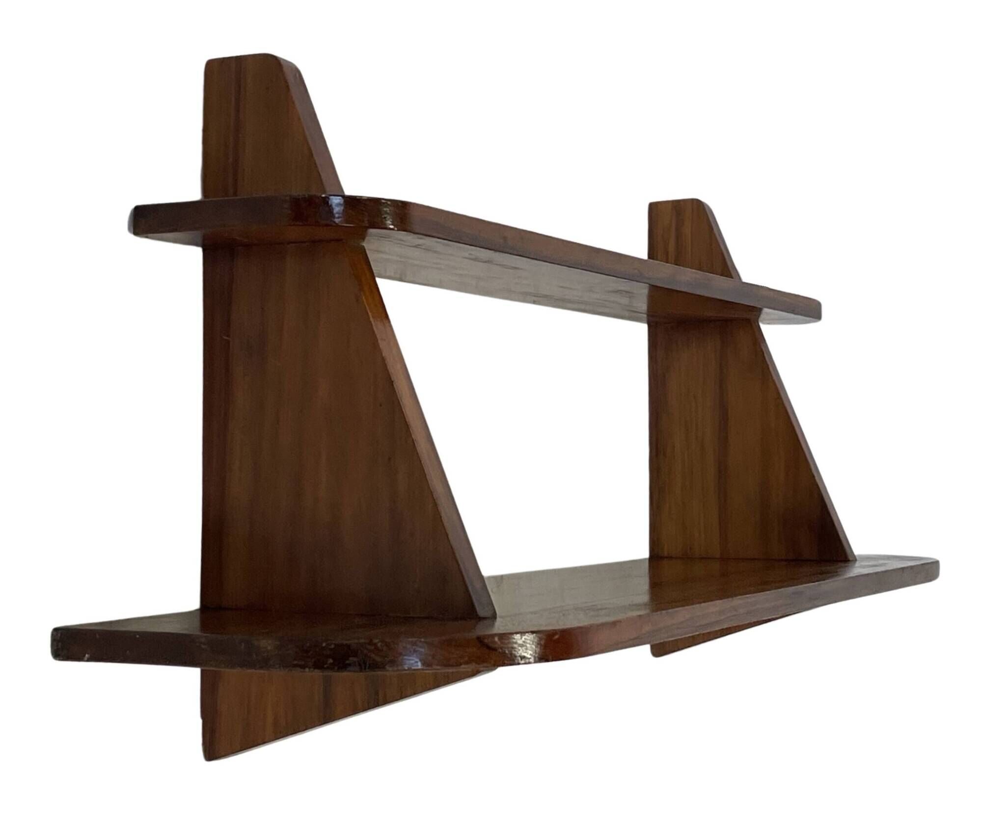 Vintage wooden wall shelve rack bookshelf in wood minimalist