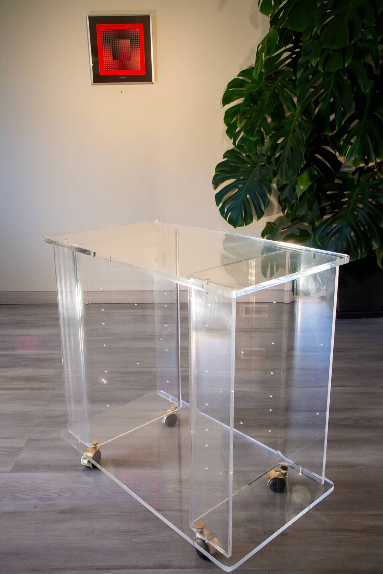 HI-FI furniture, turntable, plexiglass, Marais International, 1970-80