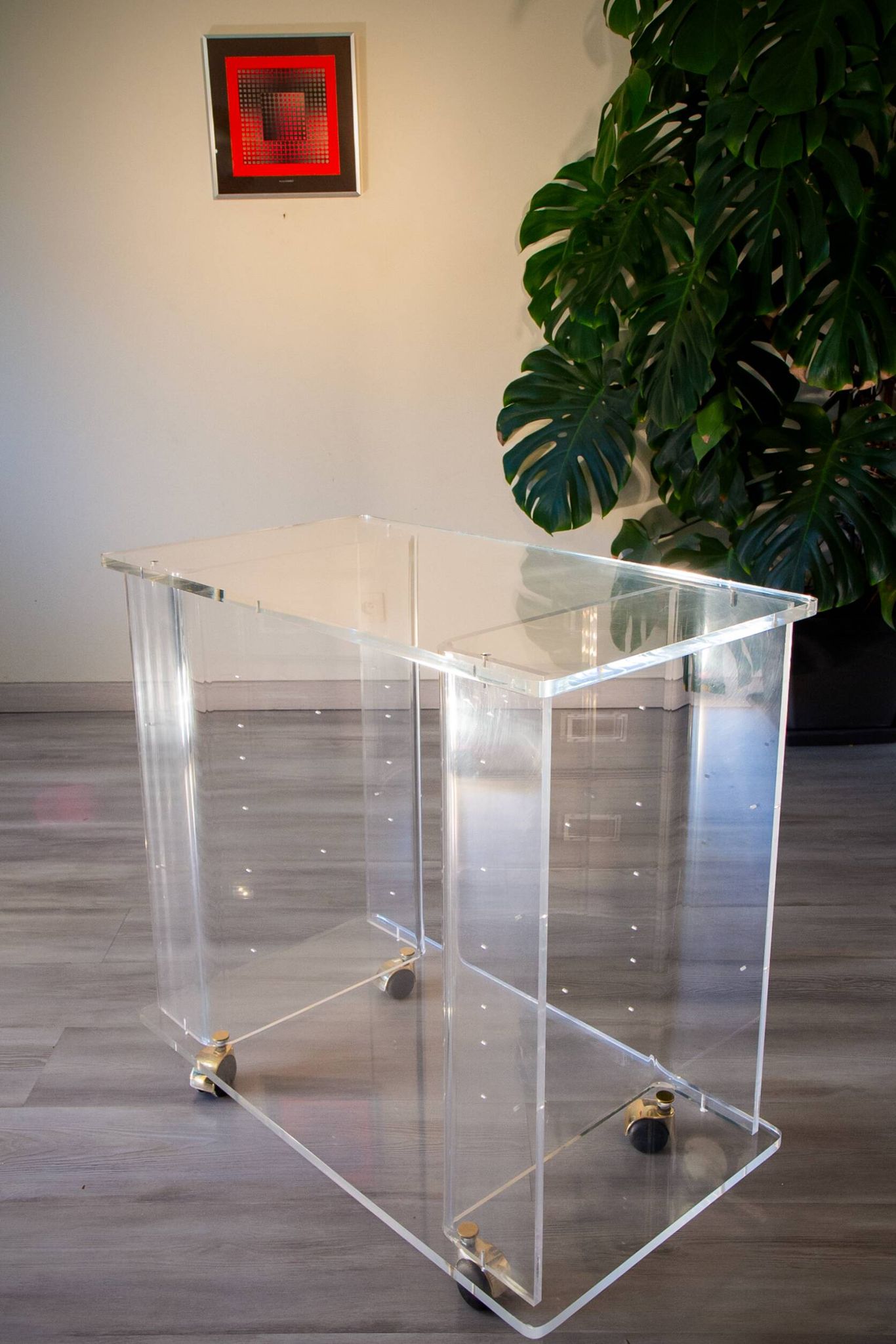 HI-FI furniture, turntable, plexiglass, Marais International, 1970-80