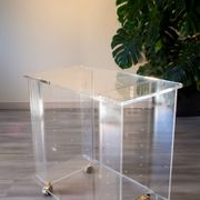 HI-FI furniture, turntable, plexiglass, Marais International, 1970-80