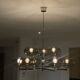 Very rare - Sciolari 9-light chrome and smoked glass chandelier - 1970s - Vintage