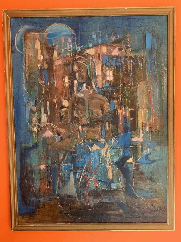 Pierre Malrieux 1920-2022 "Abstraction" Oil on Panel - Cap Ferret 1975