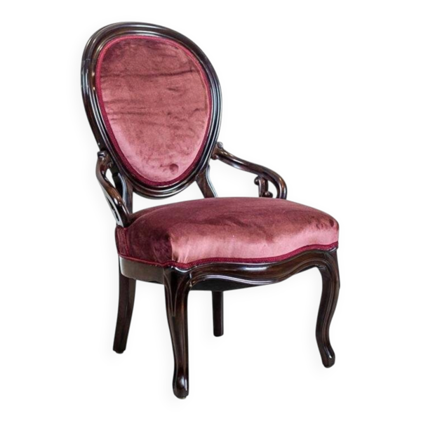 Fauteuil en noyer Louis Philippe, années 1850