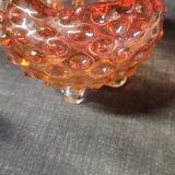 Bowl - glass pocket bowl with bubble decoration - Czechoslovakia, circa 19