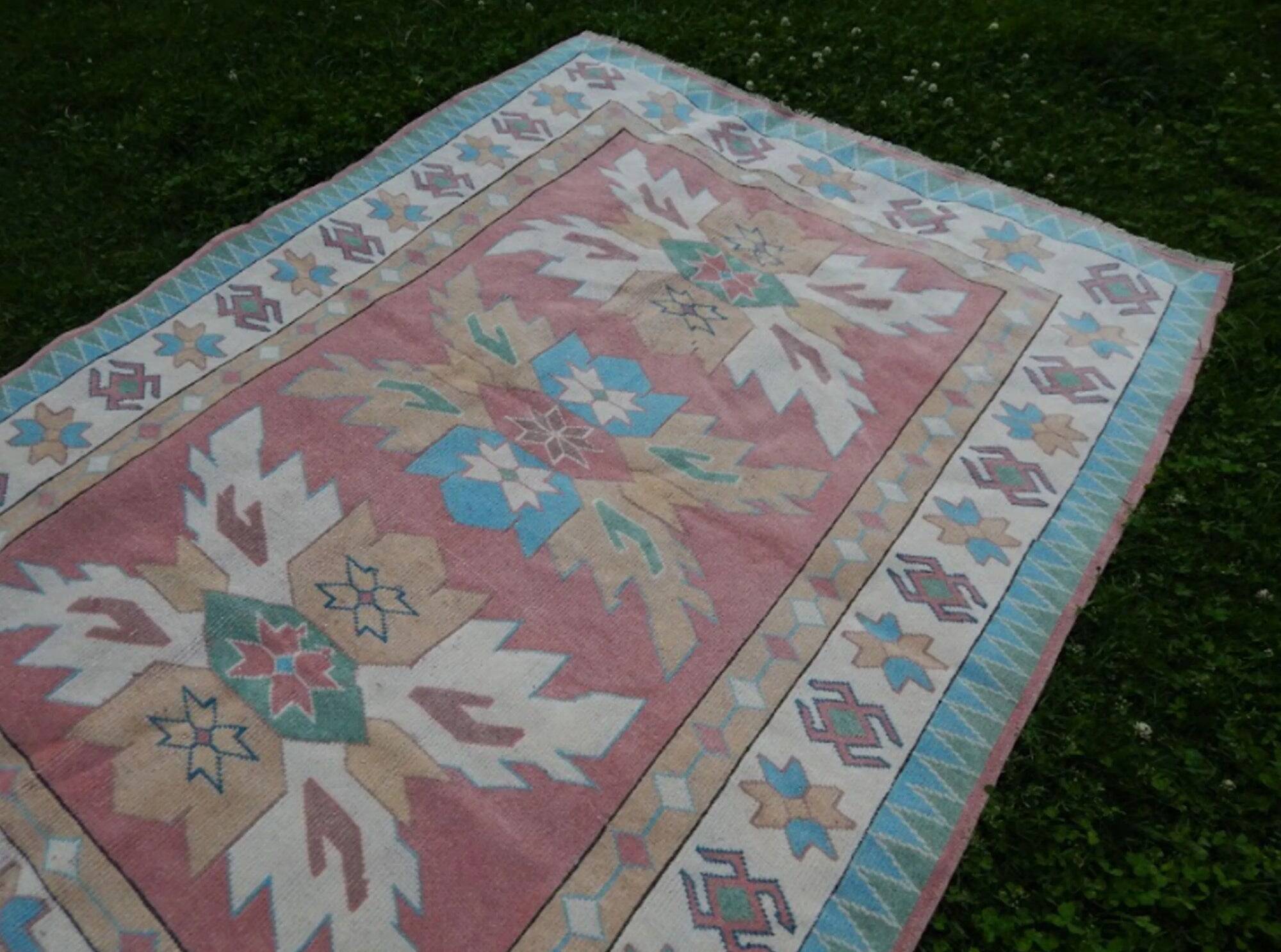 Vintage Turkish Oushak rug 170x216 cm