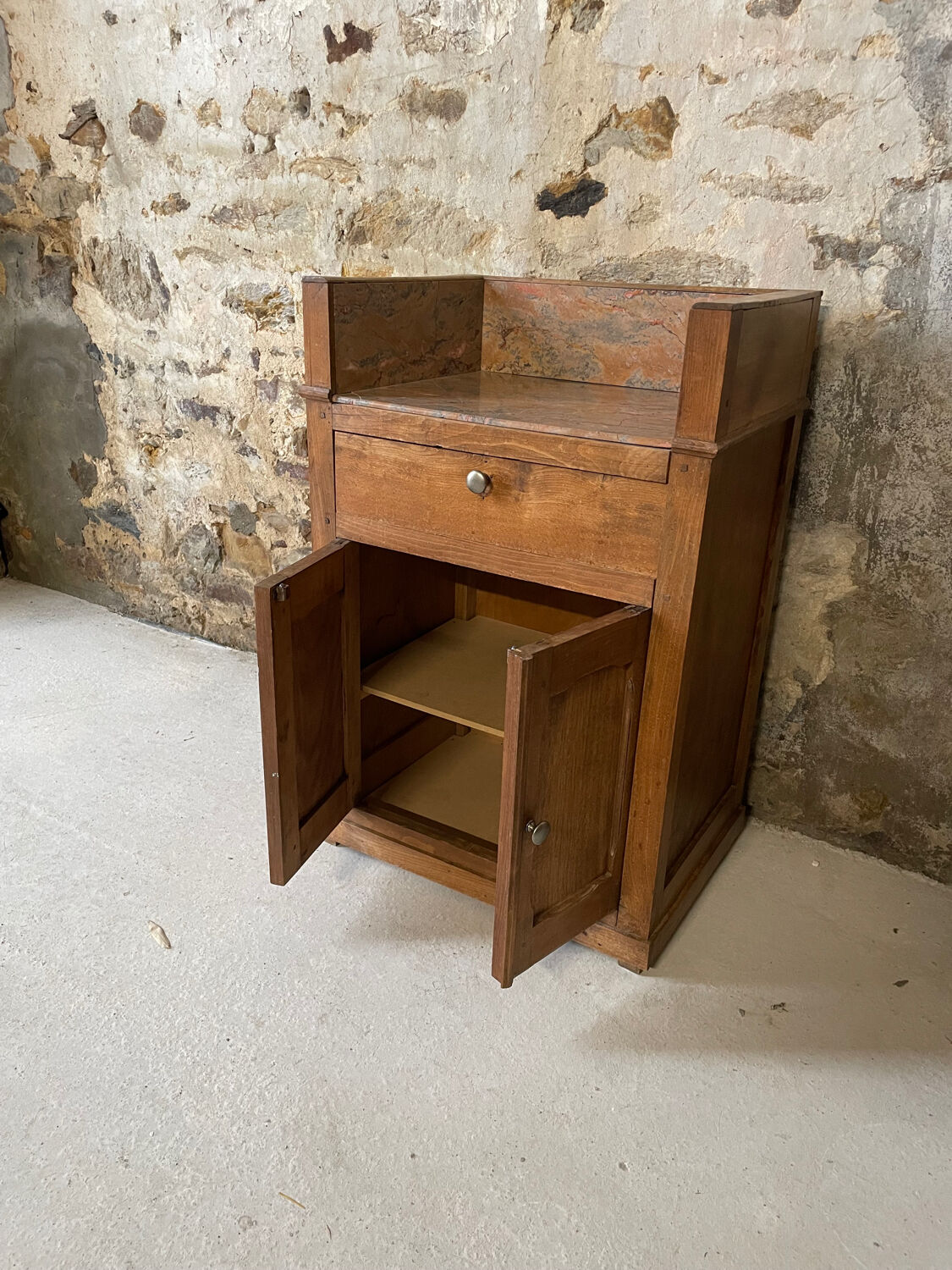 Meuble ancien bois et marbre