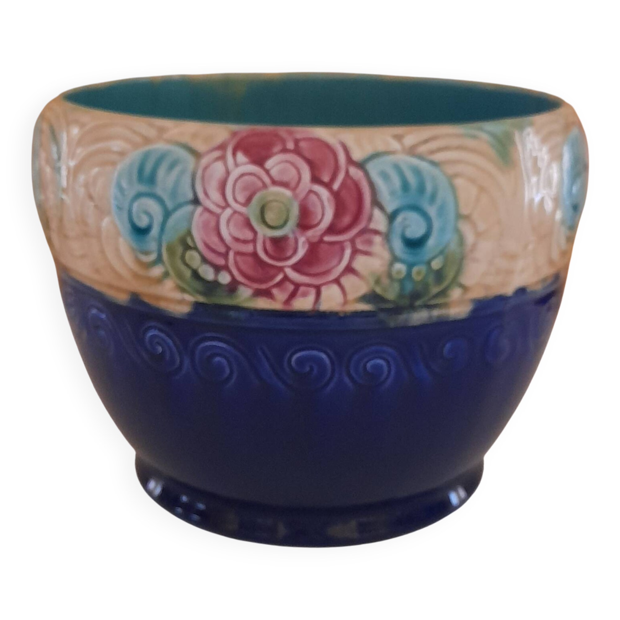 Art Deco slip planter by Moulin Orchies