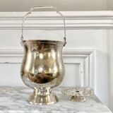 Silver metal ice bucket