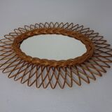 Italian rattan mirror, 1960s