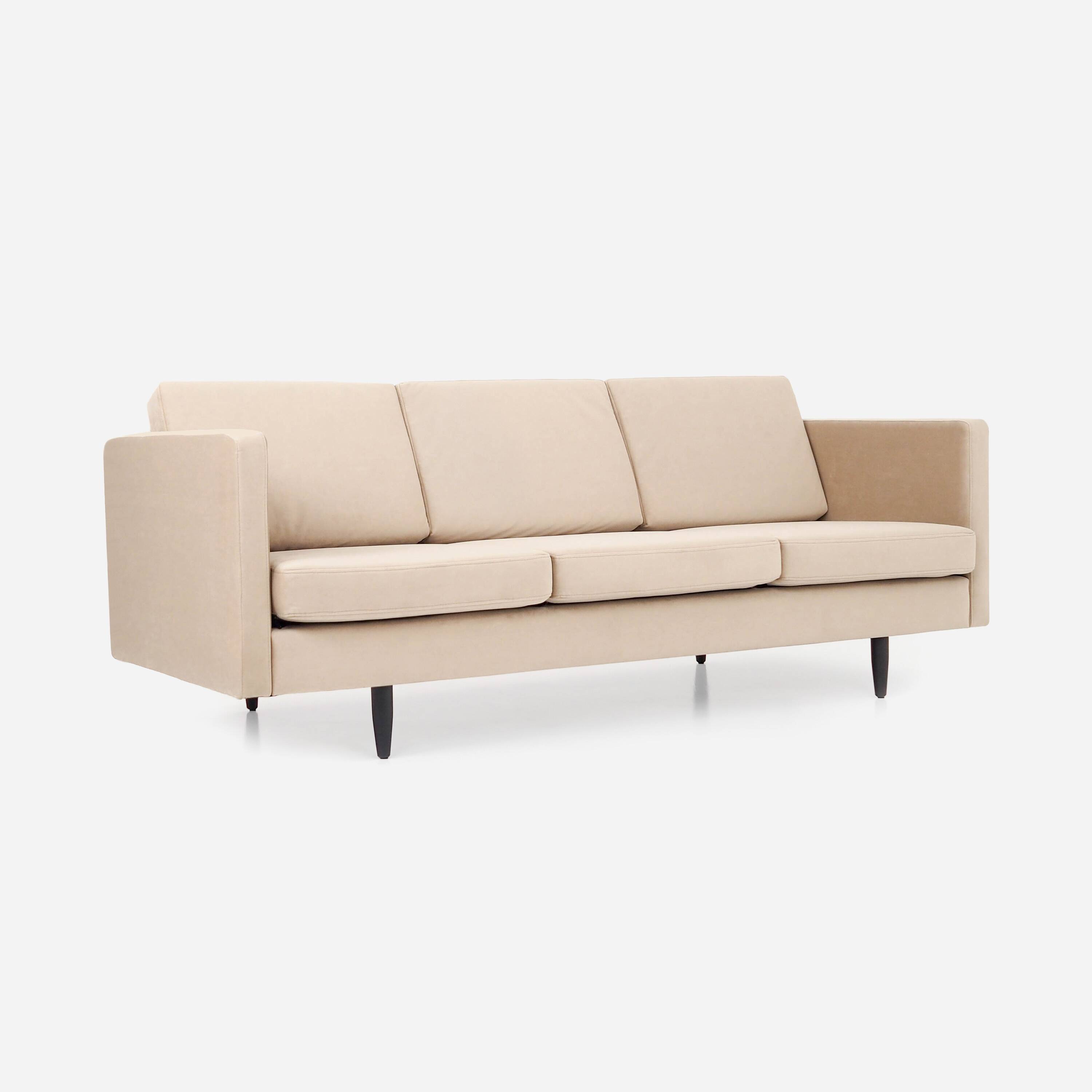 Sofa ALTA beige velour, Scandinavian design