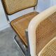 Set of 4 vintage cesca dining chairs / 2 brown 2 white / cane seat mid-century