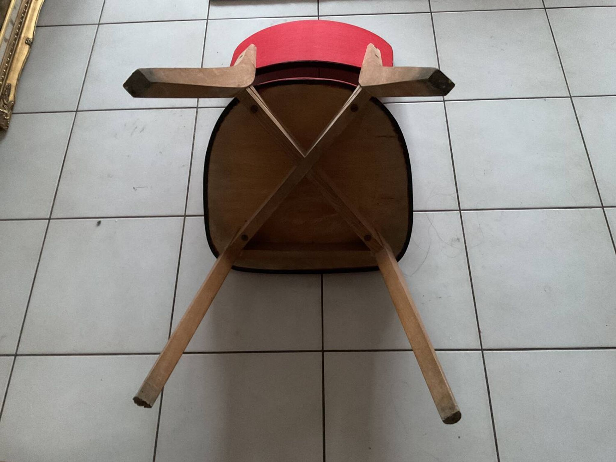 Red faux leather chair from the 1970s