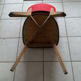 Chaise similicuir rouge années 70