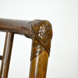 Series of 6 bamboo chairs & fabric 1980