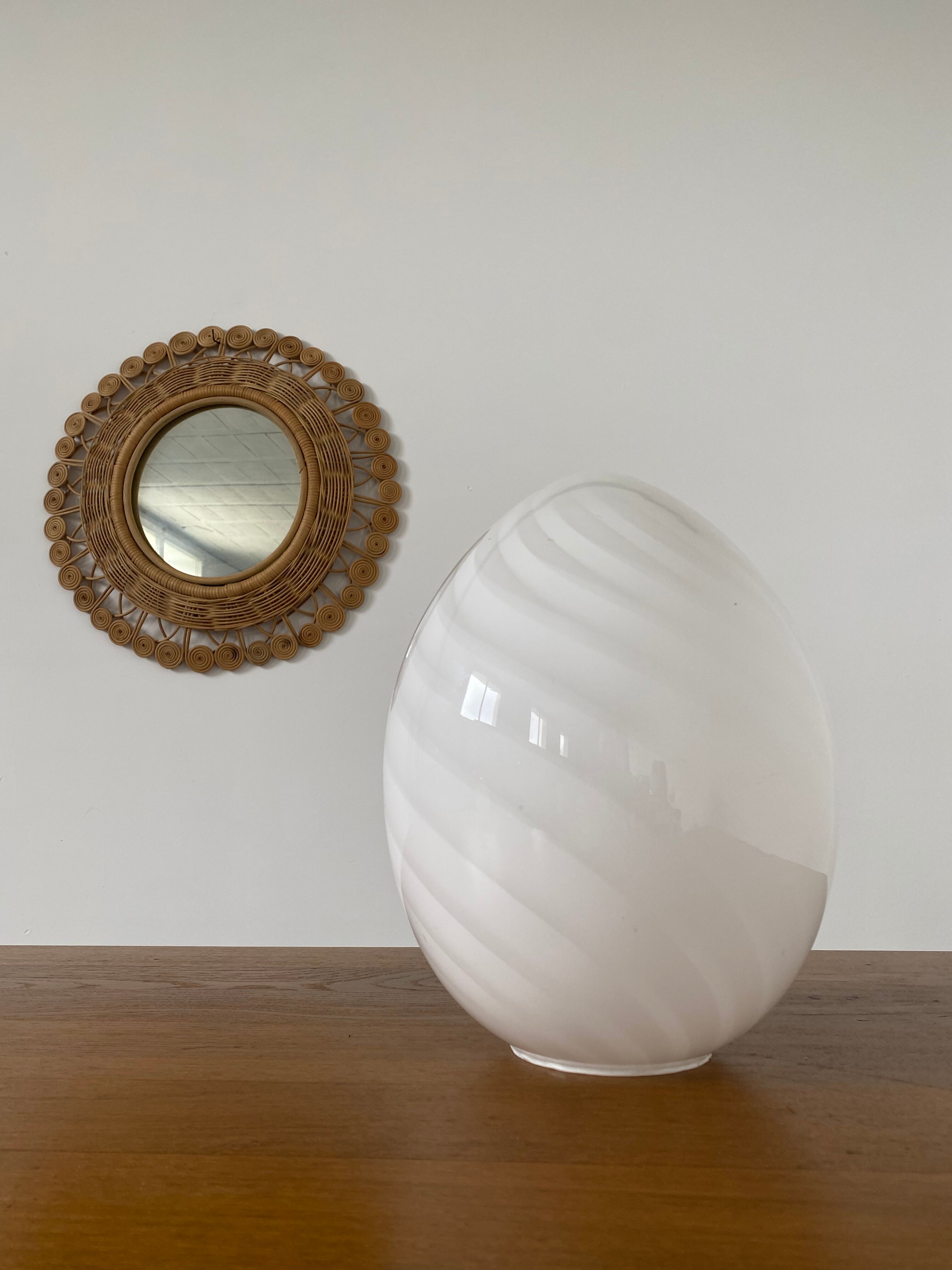 Old Lamp egg glass of MURANO italy vintage 1970 egg vintage