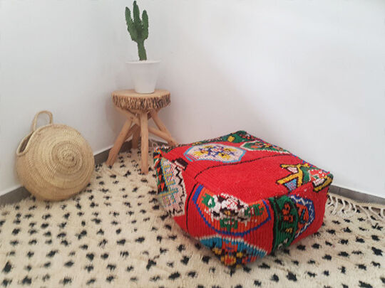 Pouf tapis marocain 60x60x27cm