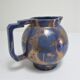 Art Deco ceramic pitcher enamel blue and gold by Lucien Brisdoux 1930s