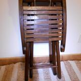 Folding wooden stool, plant holder