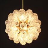 Spectacular Sputnik suspension with glass snowballs, Doria, Germany, 1970s.