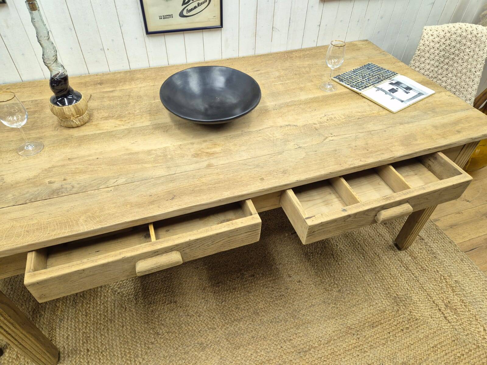 Solid oak farmhouse table