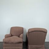 Paire de fauteuils crapauds en tissu