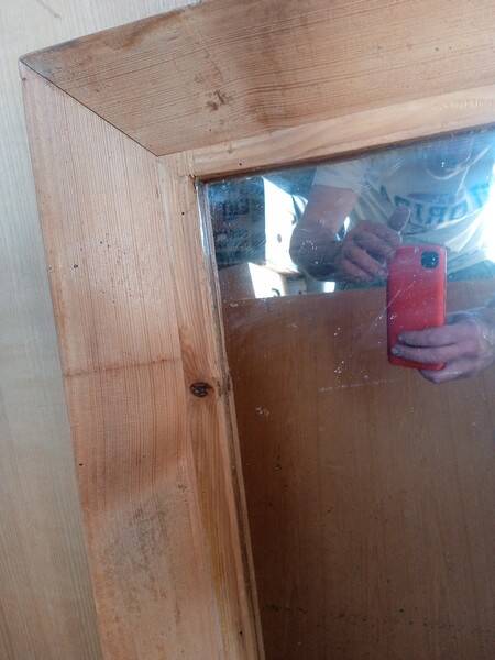 Miroir epais bois brut naturel 82/72cm - 1940