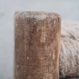 Vintage handmade wooden stool and rope
