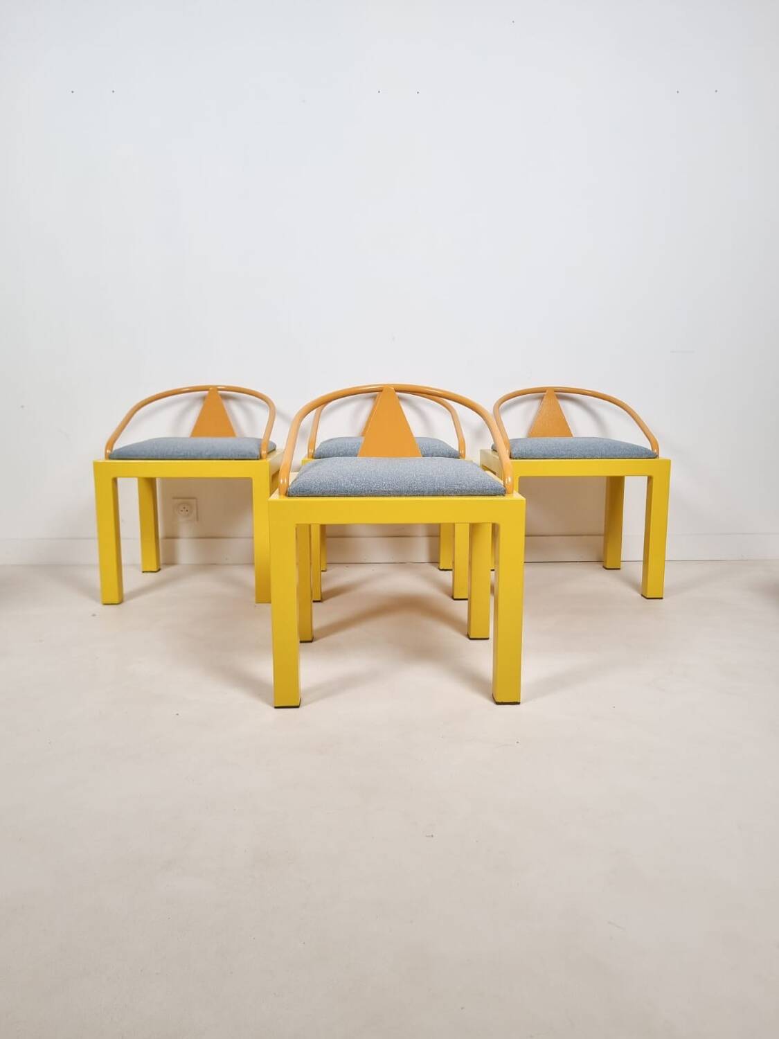 Memphis style chair in the style of Michele De Luchini