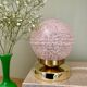 Vintage globe table lamp in pink Clichy glass