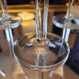 Romanart champagne flutes, mouth-blown, engraved grapes