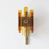 Stacked Glass and Brass Wall Sconce by Svend Aage Holm Sørensen for Hassel