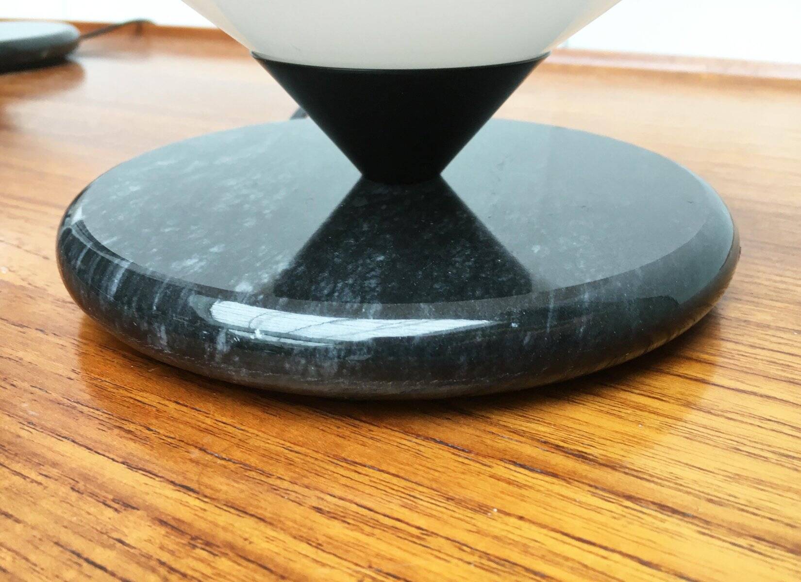 Vintage Swiss marble and glass table lamps by Optelma, set of 2.