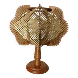 Scandinavian wire and wood lamp from the 60s and 70s