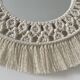 Miroir bohème en macramé et perles de bois