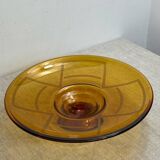 Large Art Deco amber glass bowl