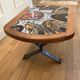 Ceramic coffee table with metal base by G. Reynaud Vallauris