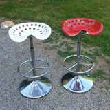 Pair of Etienne Fermigier designer stools, Mirima mower model, publisher