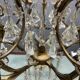 Large Florentine Tole Chandelier with Murano Glass Flowers, Italy, 195