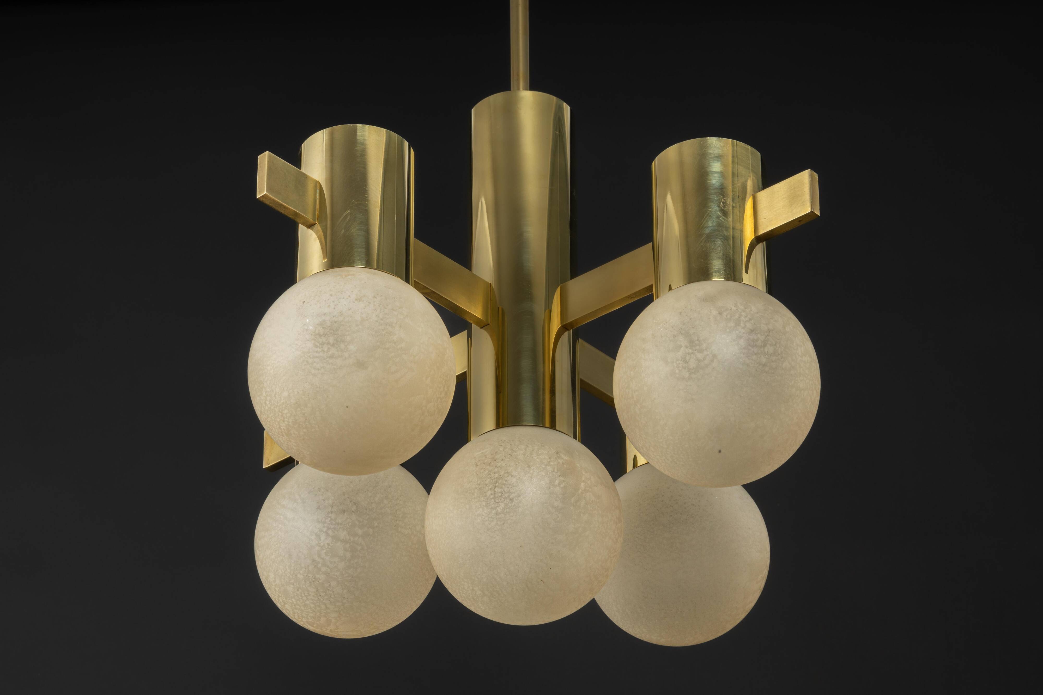 Sciolari chandelier in brass, Italy, 1960s.