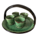 Plateau and its 4 ceramic workshop bowls - green Geneva