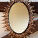 Oval sun mirror wrought iron from the 1950s Italy