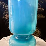 Ikea Lykta lamp in vintage blue glass