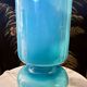 Ikea Lykta lamp in vintage blue glass