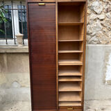 Filing cabinet with double curtains