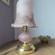Vintage mushroom lamp pink heart - frosted glass tulip
