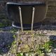 Chromé metal chair - seated - black skaï file vintage 70s