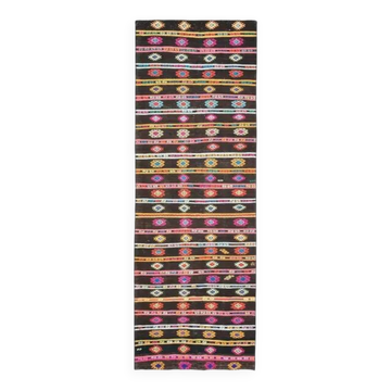 Tapis couloir vintage turc Oushak fait main en laine et coton marron 113x325 cm des années 1970